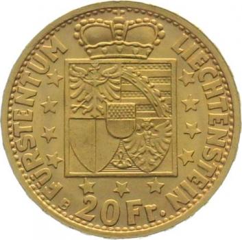 Liechtenstein 20 Franken 1946 Franz Josef II.