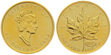 Kanada 50 $ 1999 Maple Leaf - 1 Unze Feingold