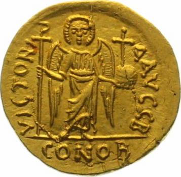 Byzanz, Solidus des Mauricius Tiberius 583-602