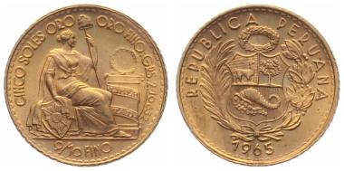 Peru 5 Soles 1965 - Lima