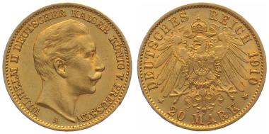 Preussen 20 Mark 1910 A - Wilhelm II.