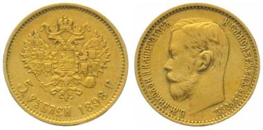 Russland 5 Rubel 1898 r - Zar Nicholas II. 1894-1917