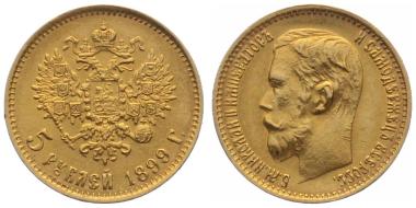 Russland 5 Rubel 1899 r - Zar Nicholas II. 1894-1917