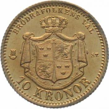 Schweden 10 Kronor 1876 - Oscar II.