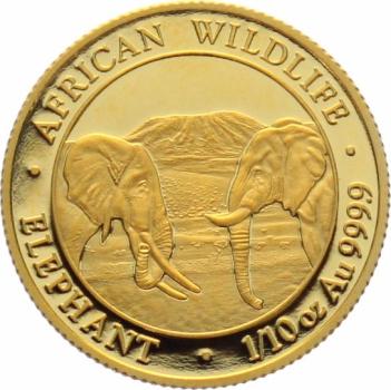 Somalia 100 Shillings 2020 Elefant - 1/10 Unze Feingold