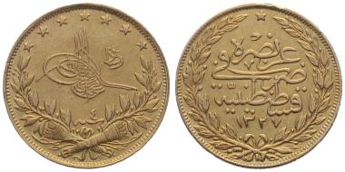 Türkei 100 Kurush AH1327 - Muhammad V.