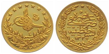 Türkei 100 Kurush AH1327 / 4 - Muhammad V.