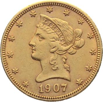 USA 10 $ 1907 S - Coronet Head
