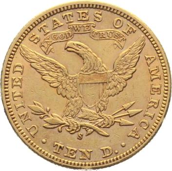 USA 10 $ 1907 S - Coronet Head