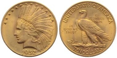 USA 10 $ 1932 o. Mzz. - Indianer