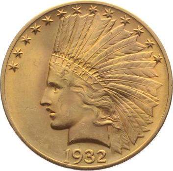 USA 10 $ 1932 o. Mzz. - Indianer