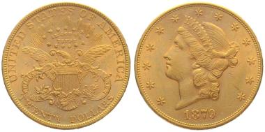 USA 20 $ 1879 o. Mzz. - Double Eagle