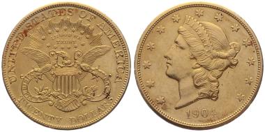 USA 20 $ 1904 o. Mzz. - Double Eagle