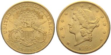 USA 20 $ 1904 o. Mzz. - Double Eagle