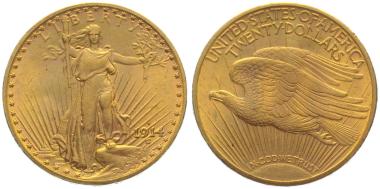 USA 20 $ 1914 o. Mzz. - Double Eagle