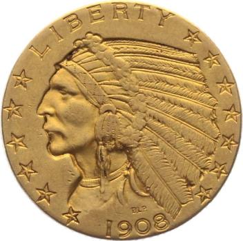 USA 5 $ 1908 D Indian Head