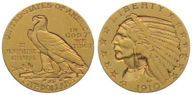 USA 5 $ 1910 o. Mzz. Indian Head