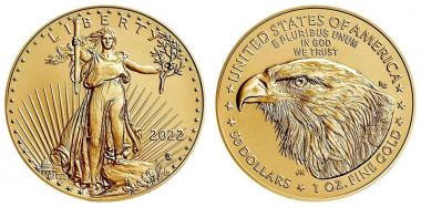 USA 50 $ 2022 Golden Eagle | 1 Unze Feingold
