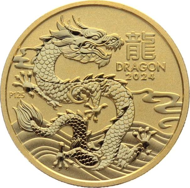 Australien 100 $ 2024 - Jahr des Drachen - 1 Unze Feingold