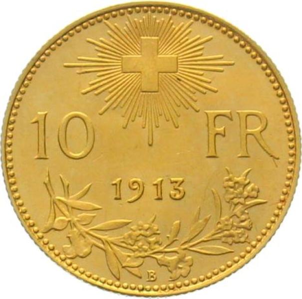 10 Franken 1913 B - Vreneli