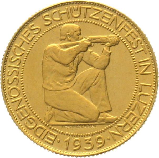 100 Franken 1939 B Luzern - Im Originaletui