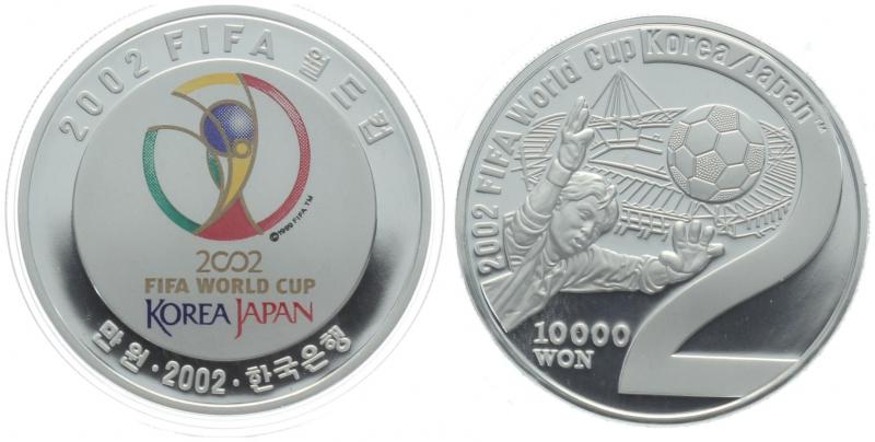Korea 2002 6er Set Fifa World Cup Korea/Japan in Gold und Silber