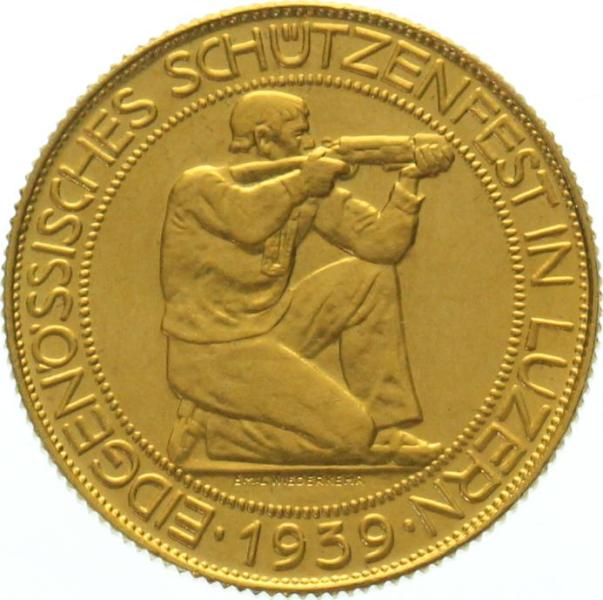 100 Franken 1939 B - Luzern Schützenfest