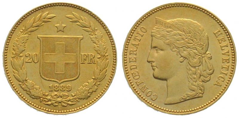 20 Franken 1889 B - Helvetia | RAR