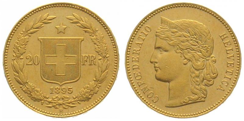 20 Franken 1895 B - Helvetia