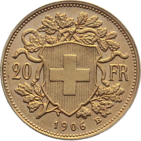 20 Franken 1906 B - Vreneli RAR