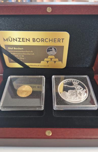 2er Geschenk-Set - Gold Vreneli & Helvetia Silber