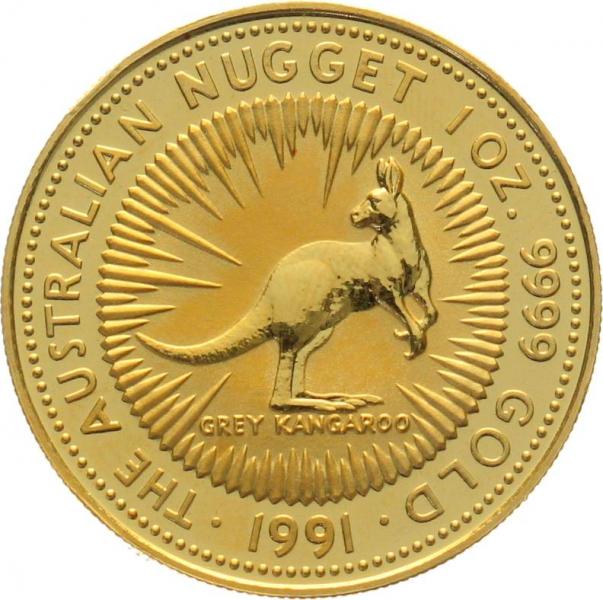 Australien 100 $ 1991 Nugget (Känguru) - 1 Unze Feingold
