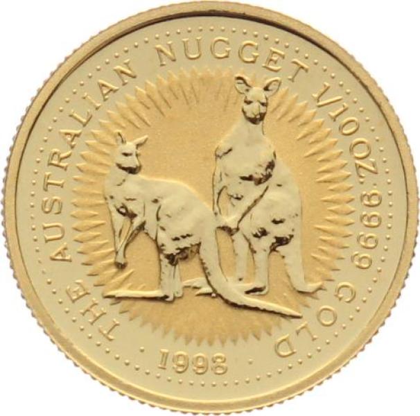 Australien 15 $ 1998 Känguru - 1/10 Unze Feingold