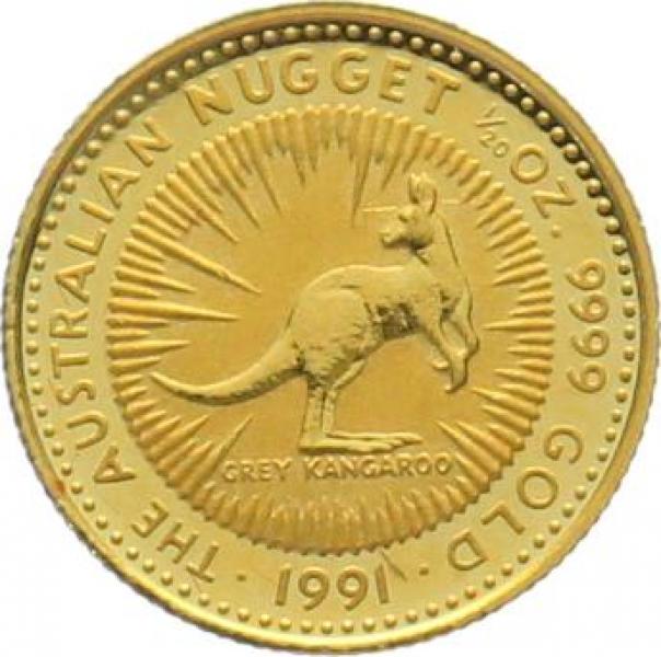 Australien 5 $ 1991 Känguru - 1/20 Unze Feingold