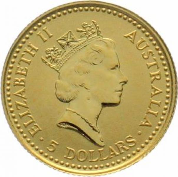 Australien 5 $ 1992 Känguru - 1/20 Unze Feingold