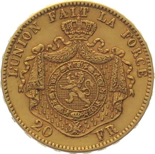 Belgien 20 Francs 1871 - Leopold II.