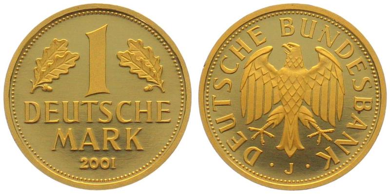 Deutschland 1 Mark 2001 J - Abschied der D-Mark