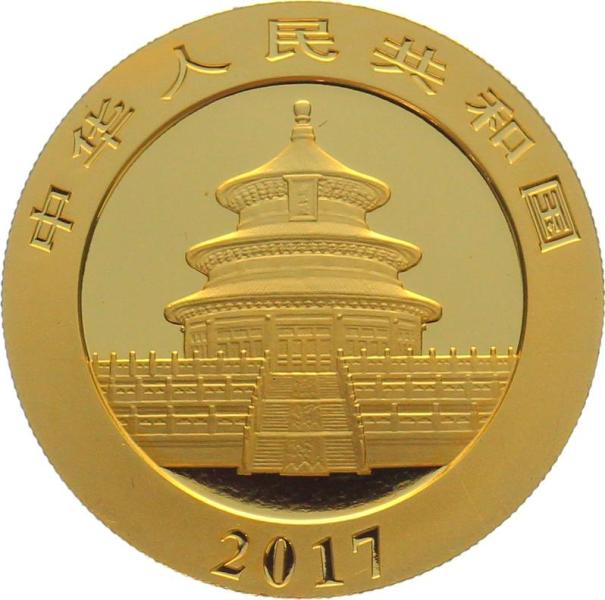 China 500 Yuan 2017 Panda - 30 Gramm Feingold - Double Platinum Edition