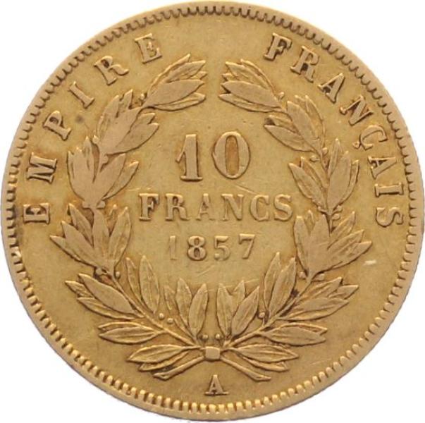 Frankreich 10 Francs 1857 A - Napoleon III.