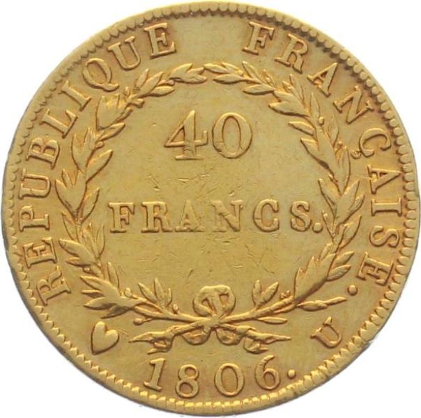 Frankreich 40 Francs 1806 U - Napoleon Empereur