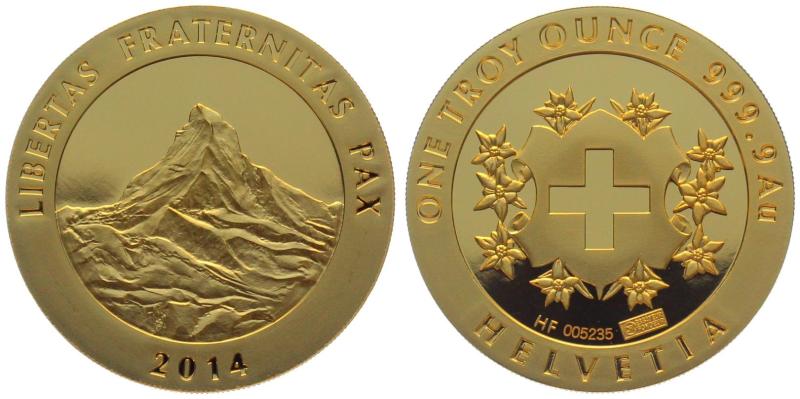 Schweiz 1 Unze 2014 Gold Matterhorn - 1 Unze Feingold