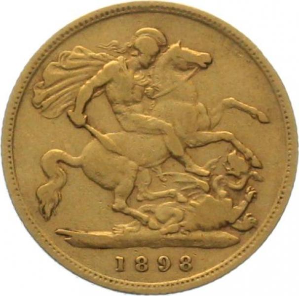 Grossbritannien 1/2 Sovereign 1898 - Viktoria mit Diadem und Schleier