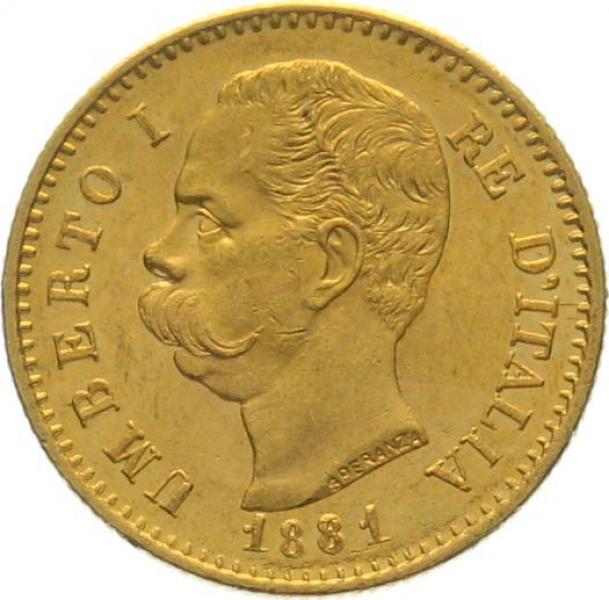 Italien 20 Lire 1881 R - Umberto I.