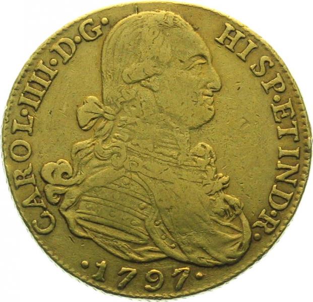 Kolumbien 8 Escudos 1797 JJ - Carol IIII.