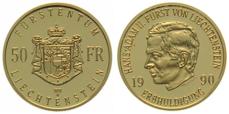 Liechtenstein 50 Franken 1990 - Hans Adam II.