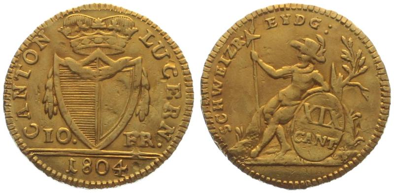 Luzern 10 Franken 1804 - Krieger