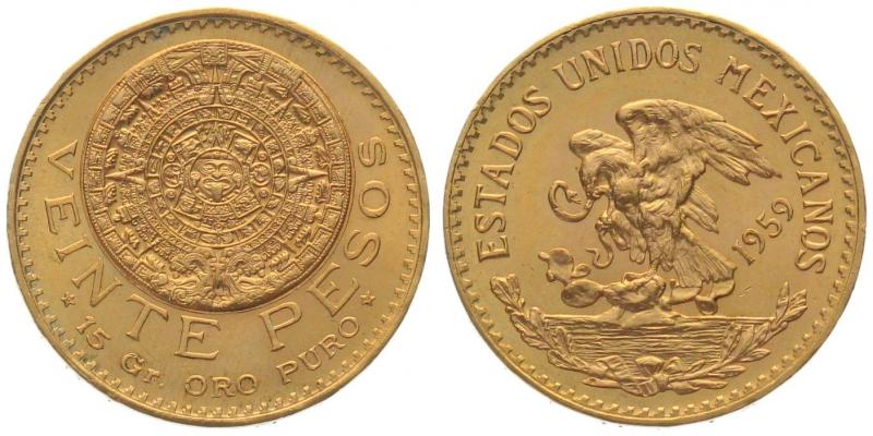 Mexiko 20 Pesos 1959 - Aztekenkalender