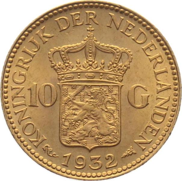 Niederlande 10 Gulden 1932 - Wilhelmina