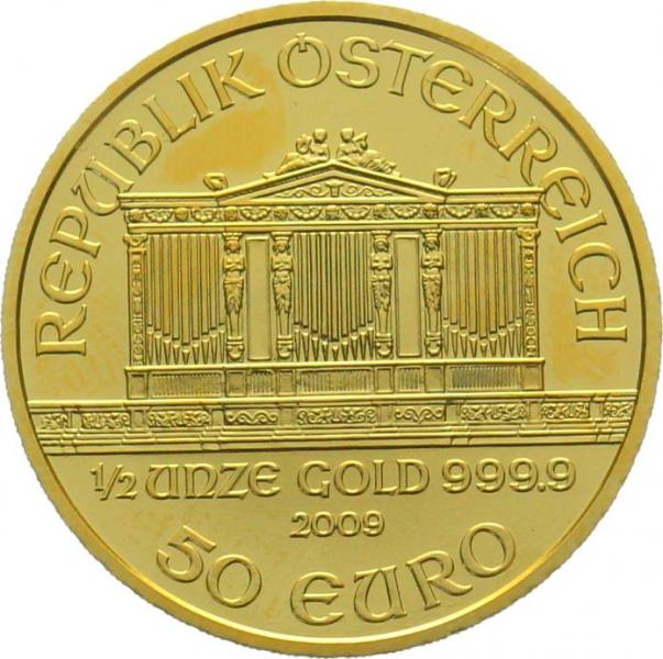 Österreich 50 Euro 2009 - Wiener Philharmoniker - 1/2 Unze Feingold