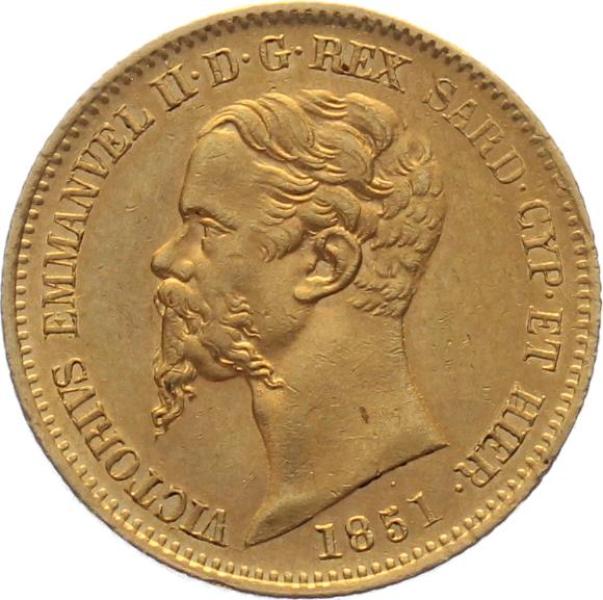 Sardinien 20 Lire 1851 - Victorivs Emmanvel II.